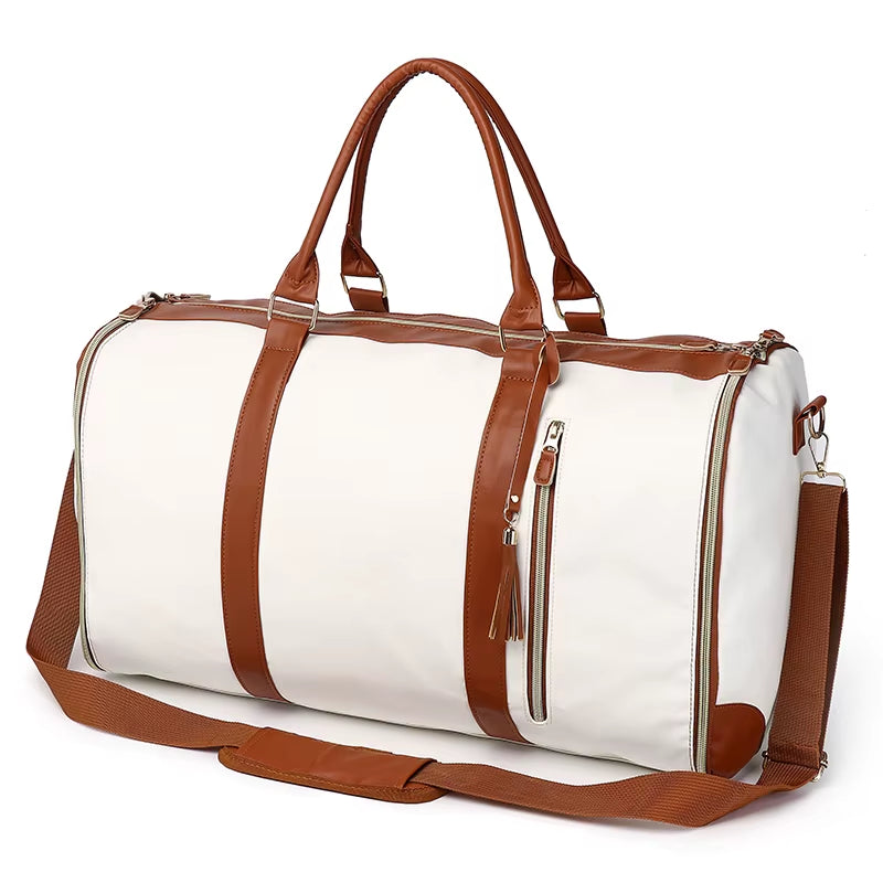 New Women'S Large PU Folding Suit Storage Bag Large Capacity Hand Luggage Bag Travel Bag Multi Function