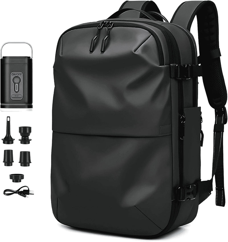 Airpack Expandable Backpack Vacuum with Pump, Anti-Theft Lock, and Compression Bag, Vacpack for Men and Women