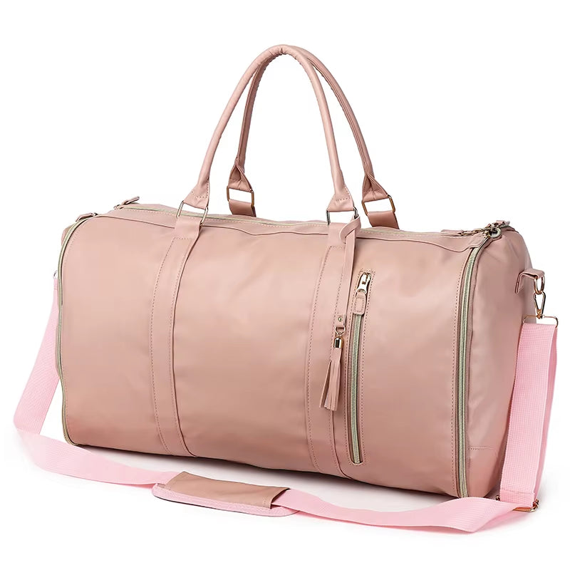New Women'S Large PU Folding Suit Storage Bag Large Capacity Hand Luggage Bag Travel Bag Multi Function