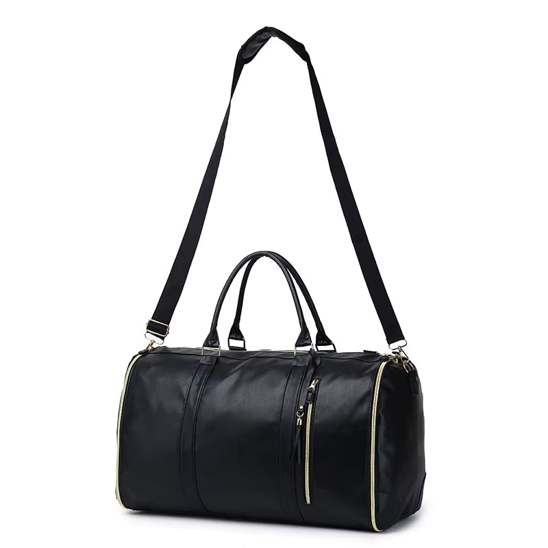 New Women'S Large PU Folding Suit Storage Bag Large Capacity Hand Luggage Bag Travel Bag Multi Function