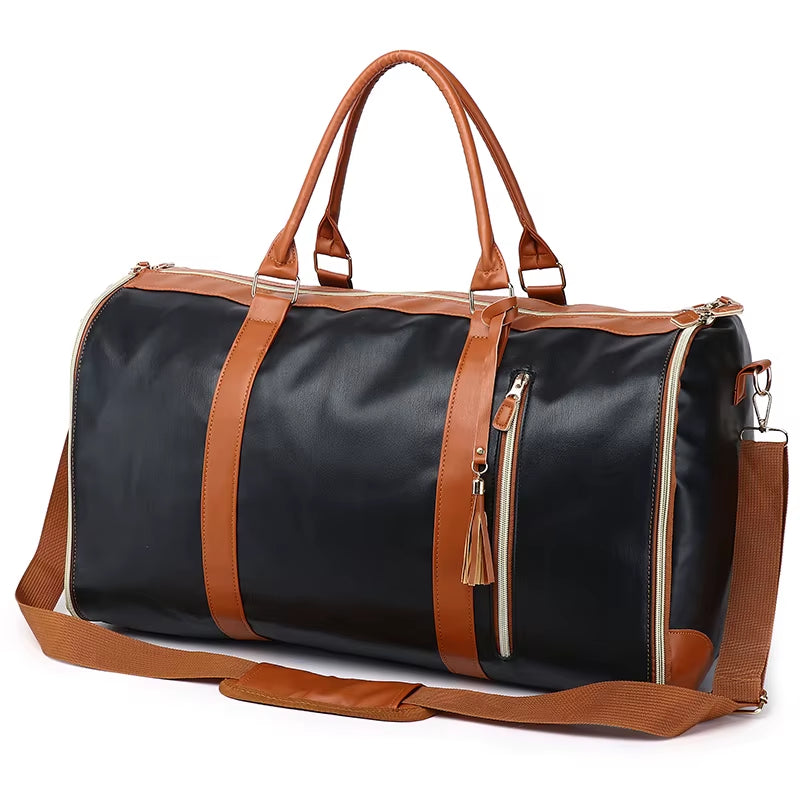 New Women'S Large PU Folding Suit Storage Bag Large Capacity Hand Luggage Bag Travel Bag Multi Function