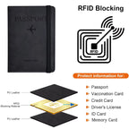 Passport Holder Wallet Cover Travel Essentials RFID Blocking Leather Card Case International Travel Accessories for Women/Men