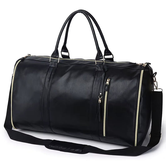 New Women'S Large PU Folding Suit Storage Bag Large Capacity Hand Luggage Bag Travel Bag Multi Function